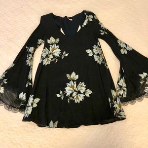 Free People Bell Sleeve Floral Dress